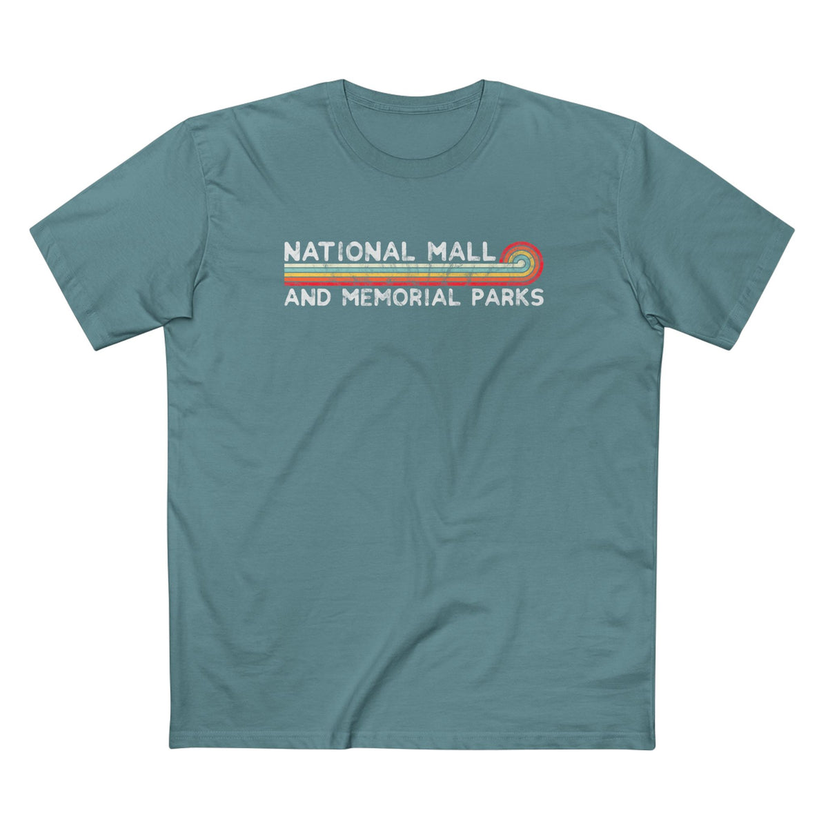 National Mall and Memorial Parks T-Shirt - Vintage Stretched Sunrise in Slate Blue