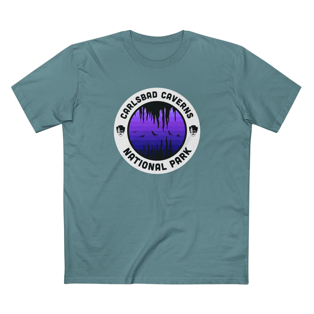 Carlsbad Caverns National Park - Round Badge Design Purple in Slate Blue