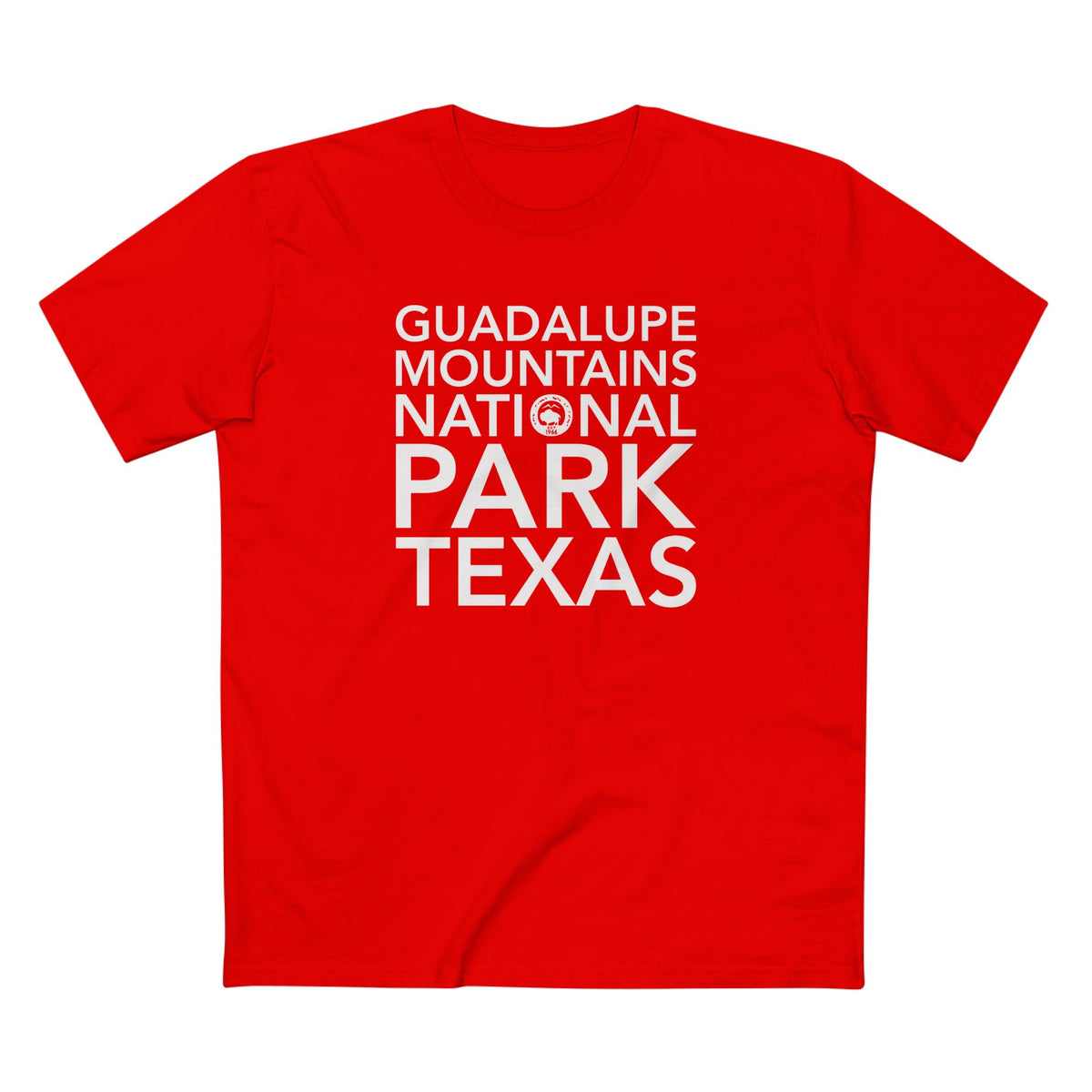 Guadalupe Mountains National Park T-Shirt Block Text in Red
