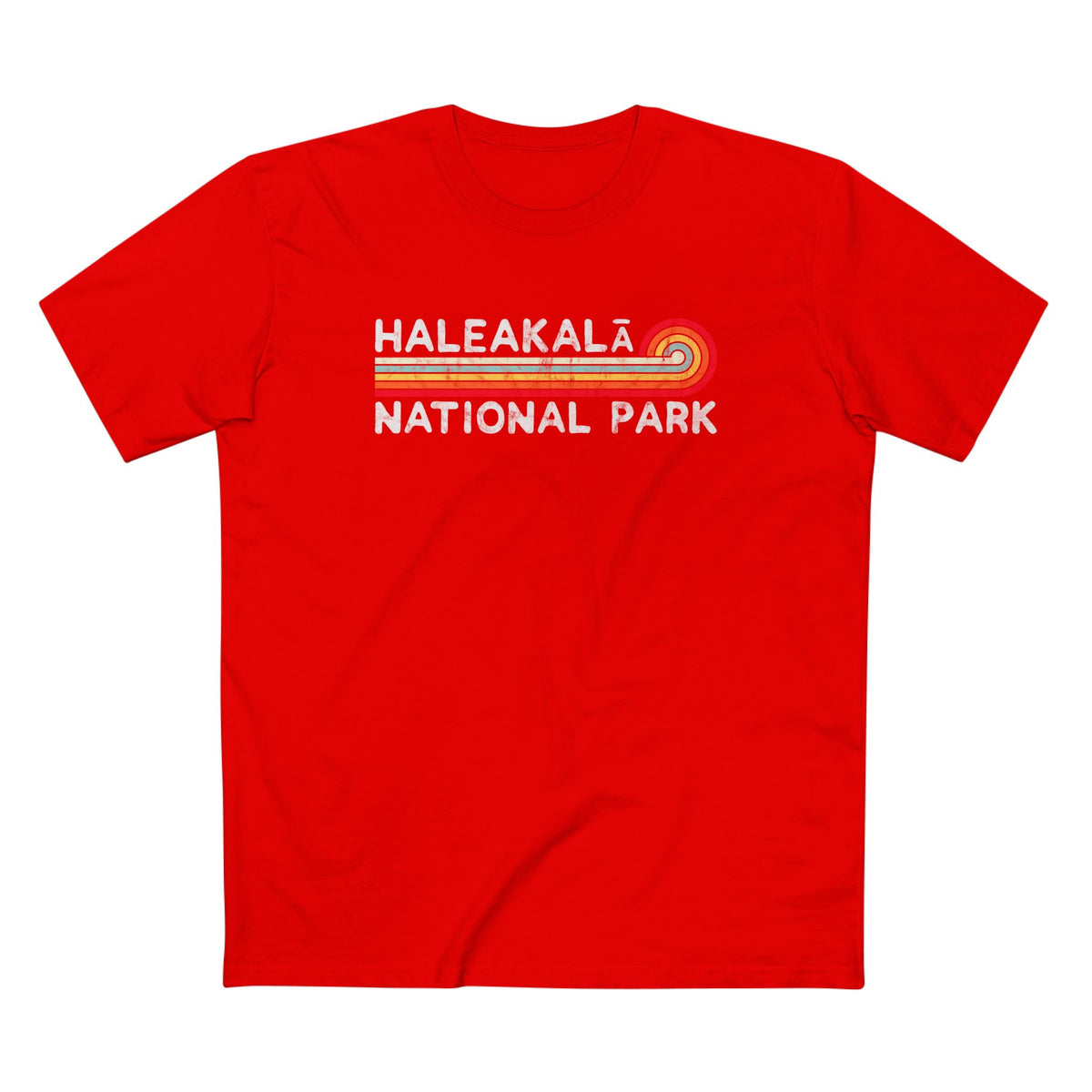 Haleakala National Park T-Shirt - Vintage Stretched Sunrise in Red