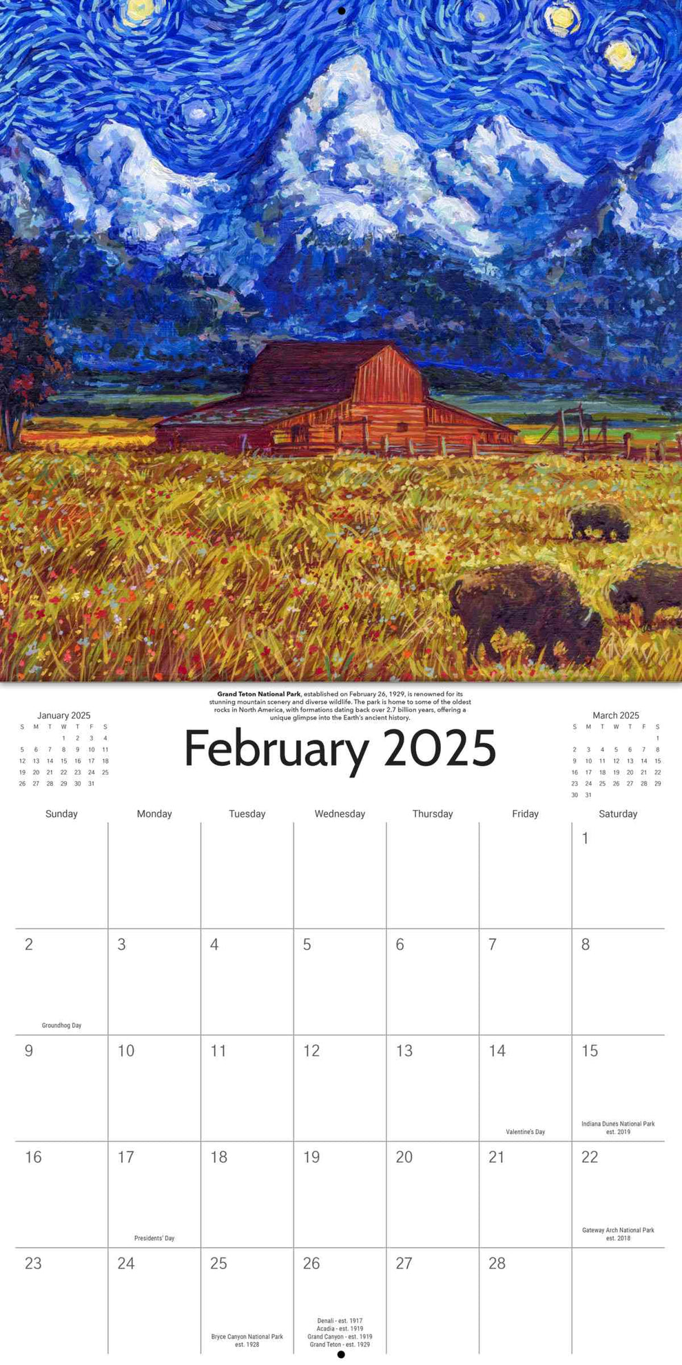 2025 Starry Night National Park Calendar – National Parks Collective