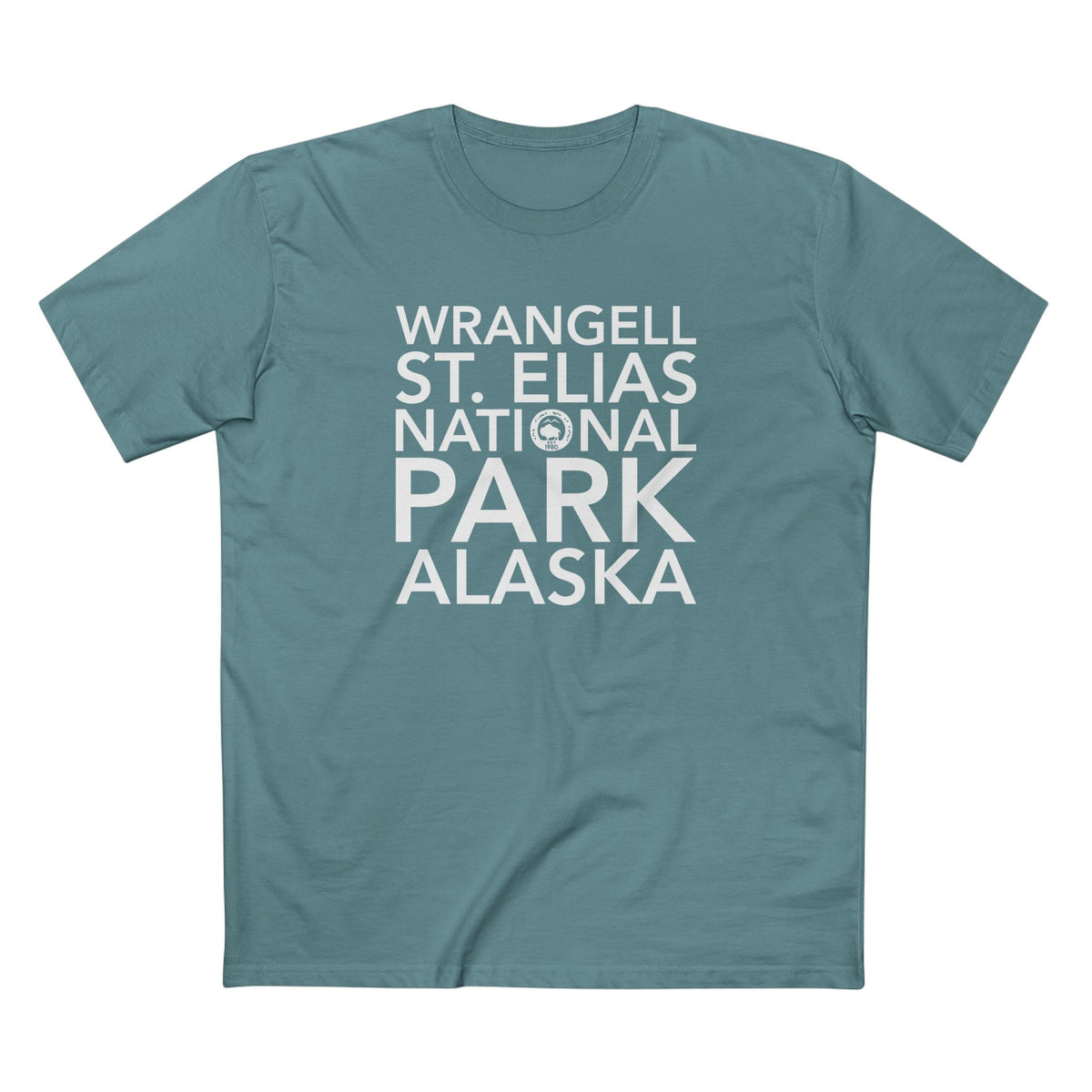Wrangell St. Elias National Park T-Shirt Block Text in Slate Blue