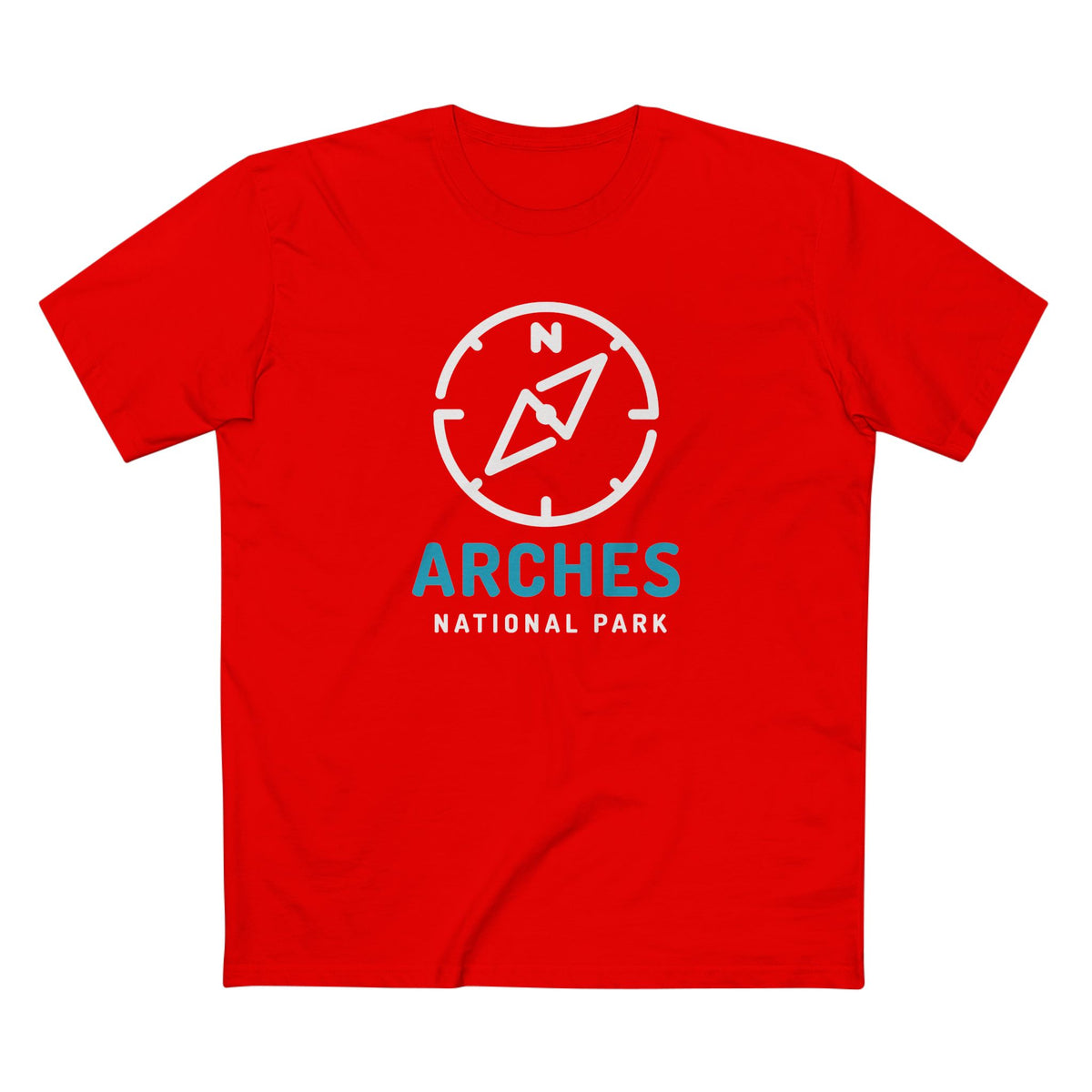 Arches National Park T-Shirt Compass Design in Red