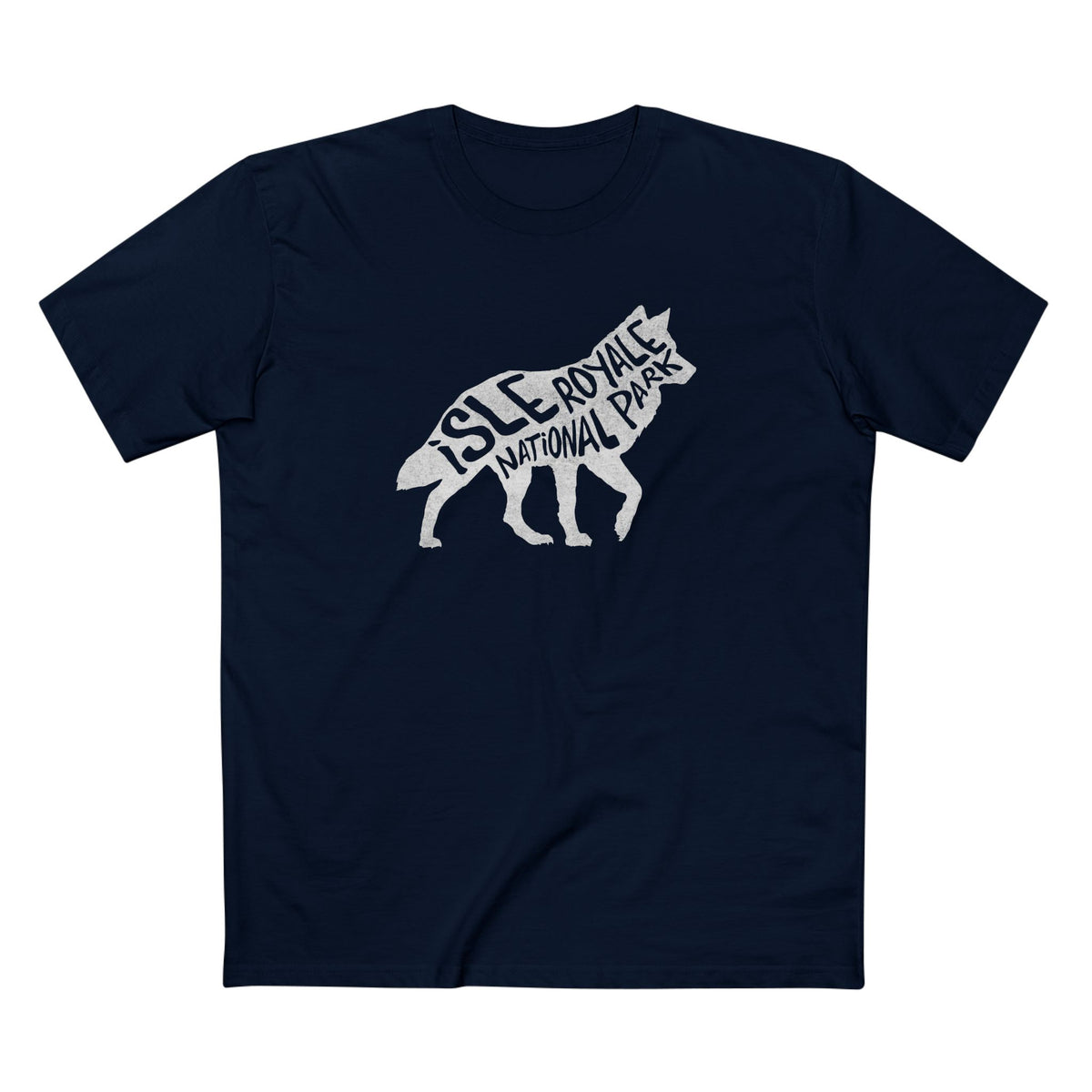 Isle Royale National Park T-Shirt - Gray Wolf in Navy