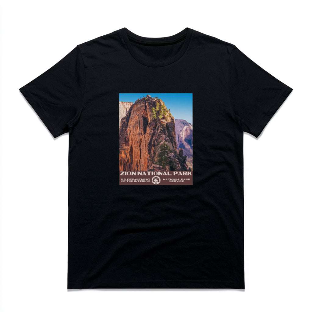 Zion National Park T-Shirt - Angel's Landing in Black