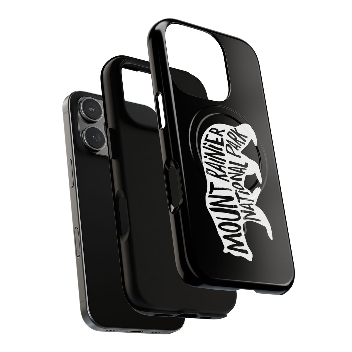 Mount Rainier National Park iPhone Case with MagSafe - Black Bear Design