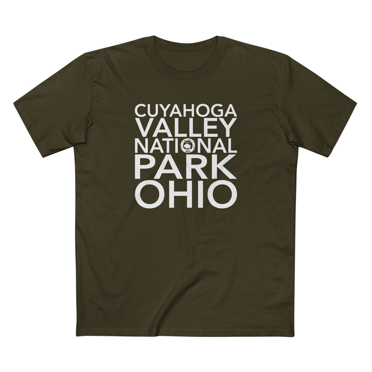 Cuyahoga Valley National Park T-Shirt Block Text in Army