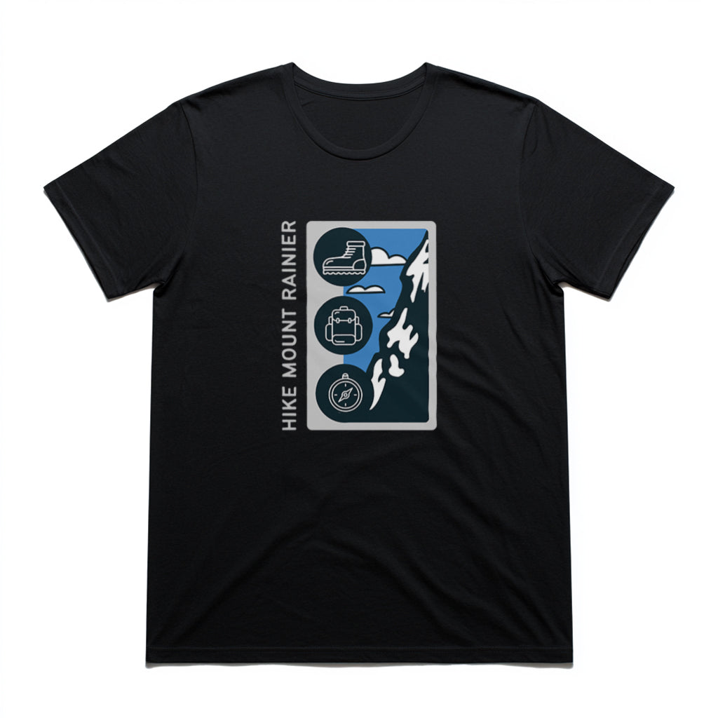 Mount Rainier National Park T-Shirt - Hike Rainier in Black