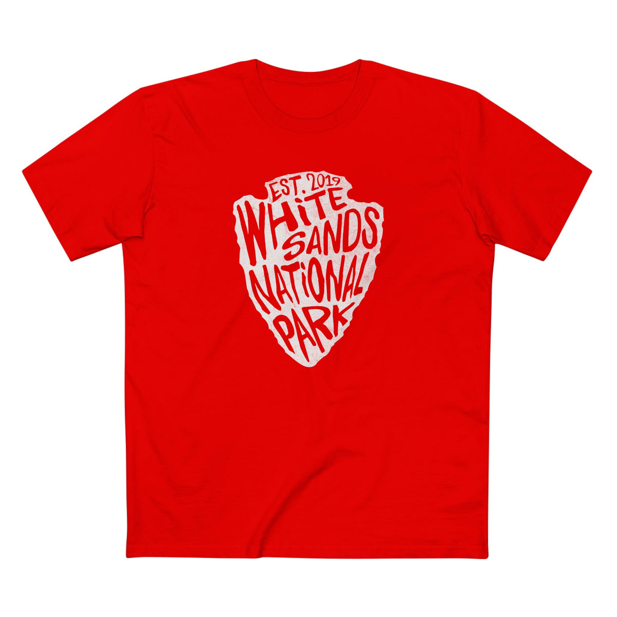 White Sands National Park T-Shirt - Arrowhead Design in Red