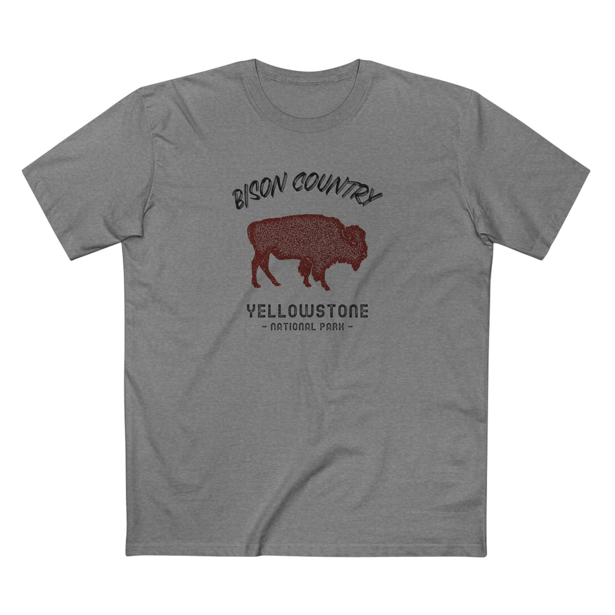 Yellowstone National Park T-Shirt - Bison Country in Athletic Heather