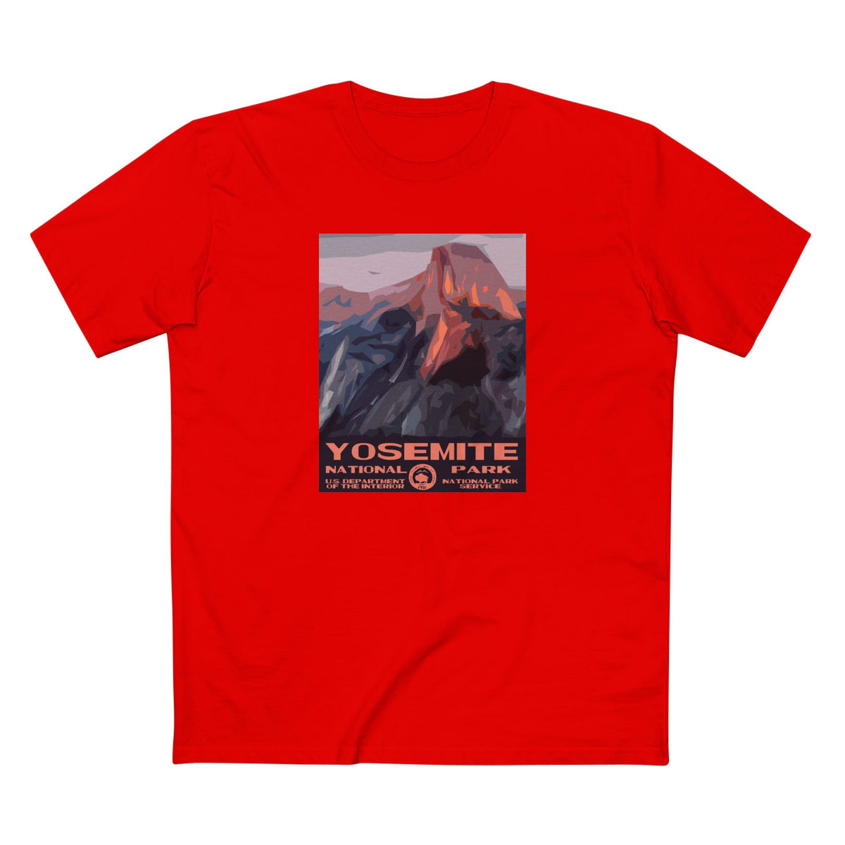 Yosemite National Park T-Shirt - WPA Poster Design in Red