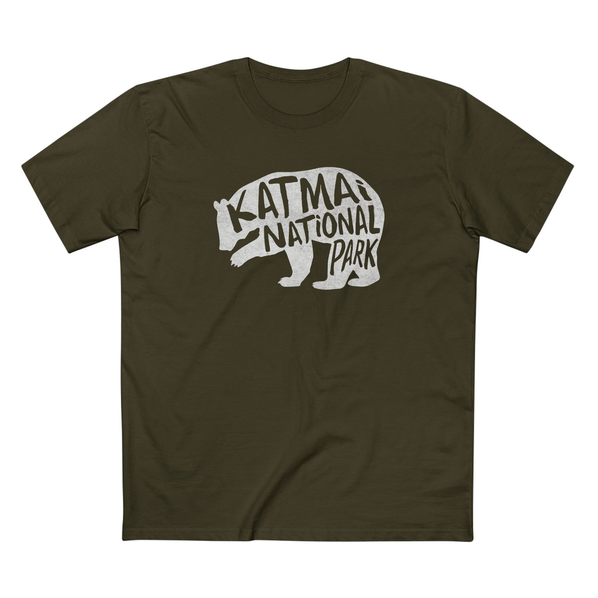 Katmai National Park T-Shirt - Grizzly Bear in Army