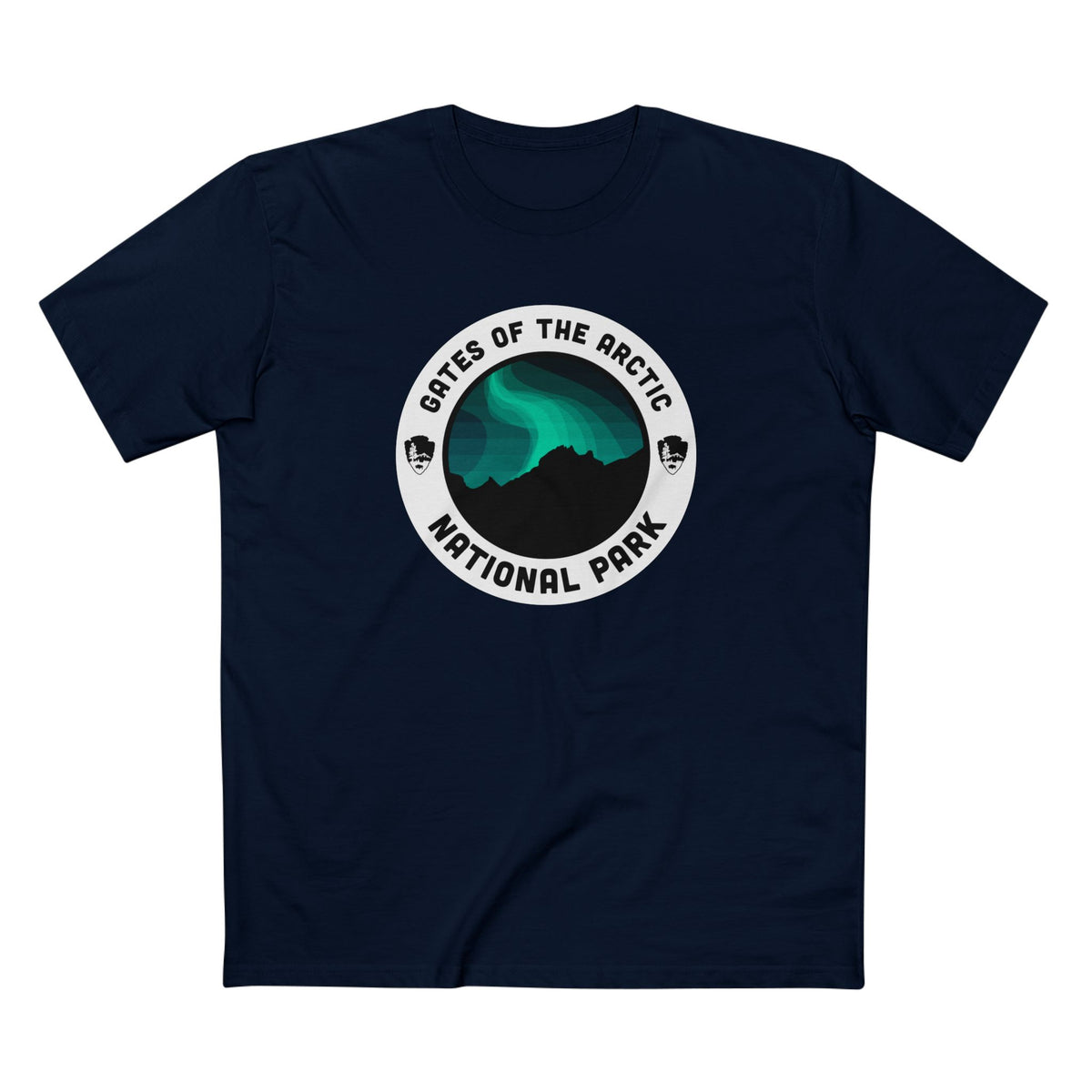 Gates of the Arctic National Park T-Shirt - Round Badge Design in Navy