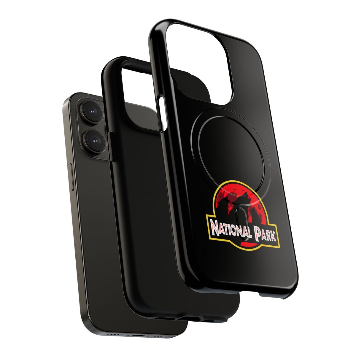 3 Wolf National Park iPhone Case with MagSafe - Parody Logo