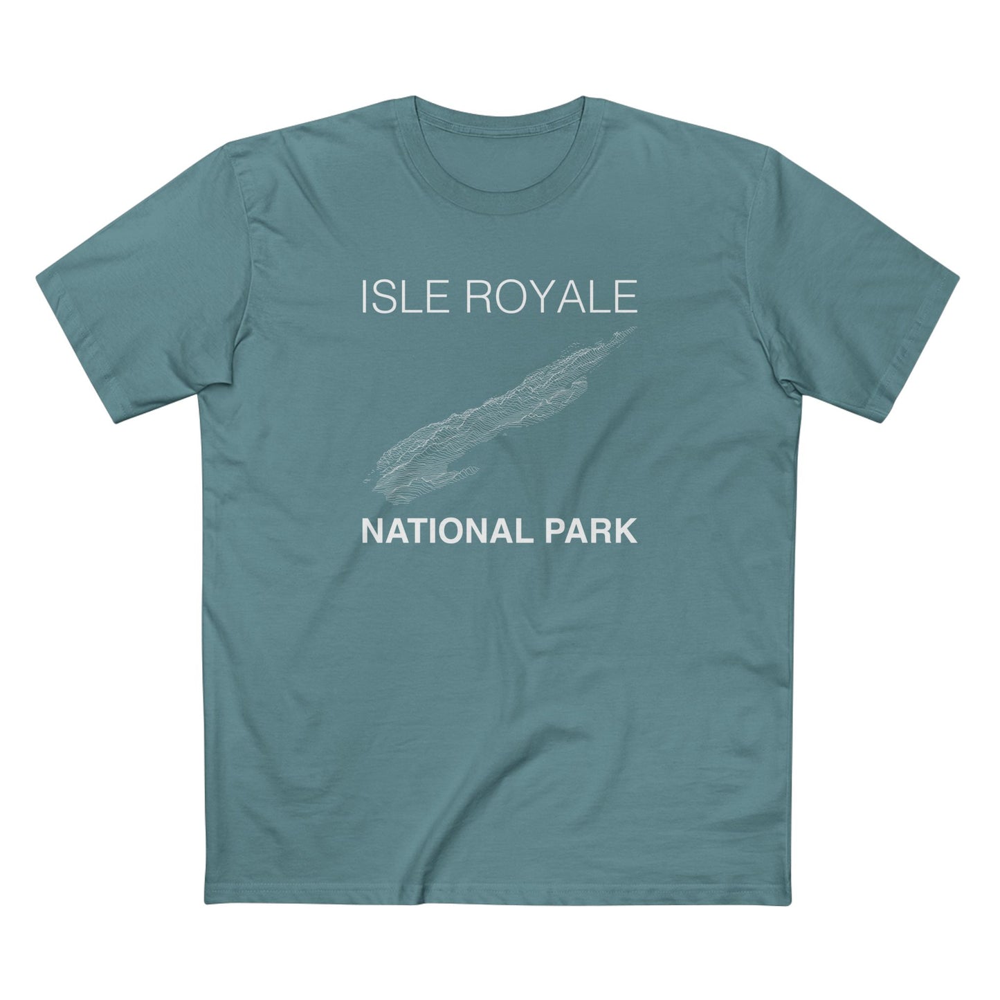 Isle Royale National Park T-Shirt Lines in Slate Blue