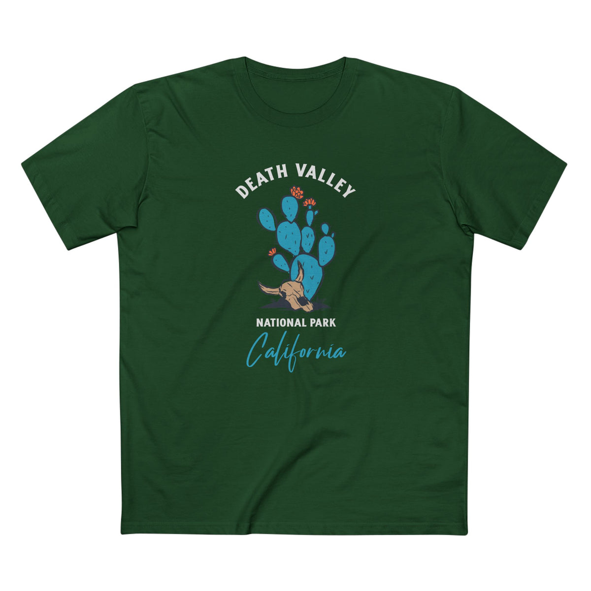 Death Valley National Park T-Shirt - Prickly Pear in Forest Green