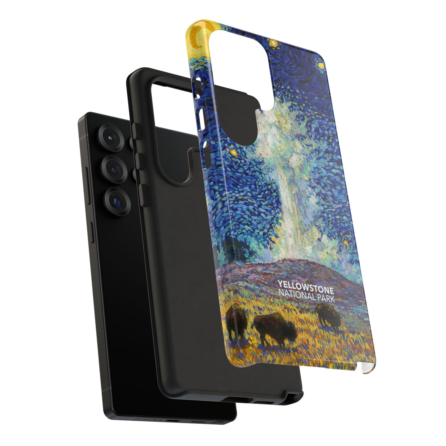 Yellowstone National Park Phone Case - Old Faithful Starry Night