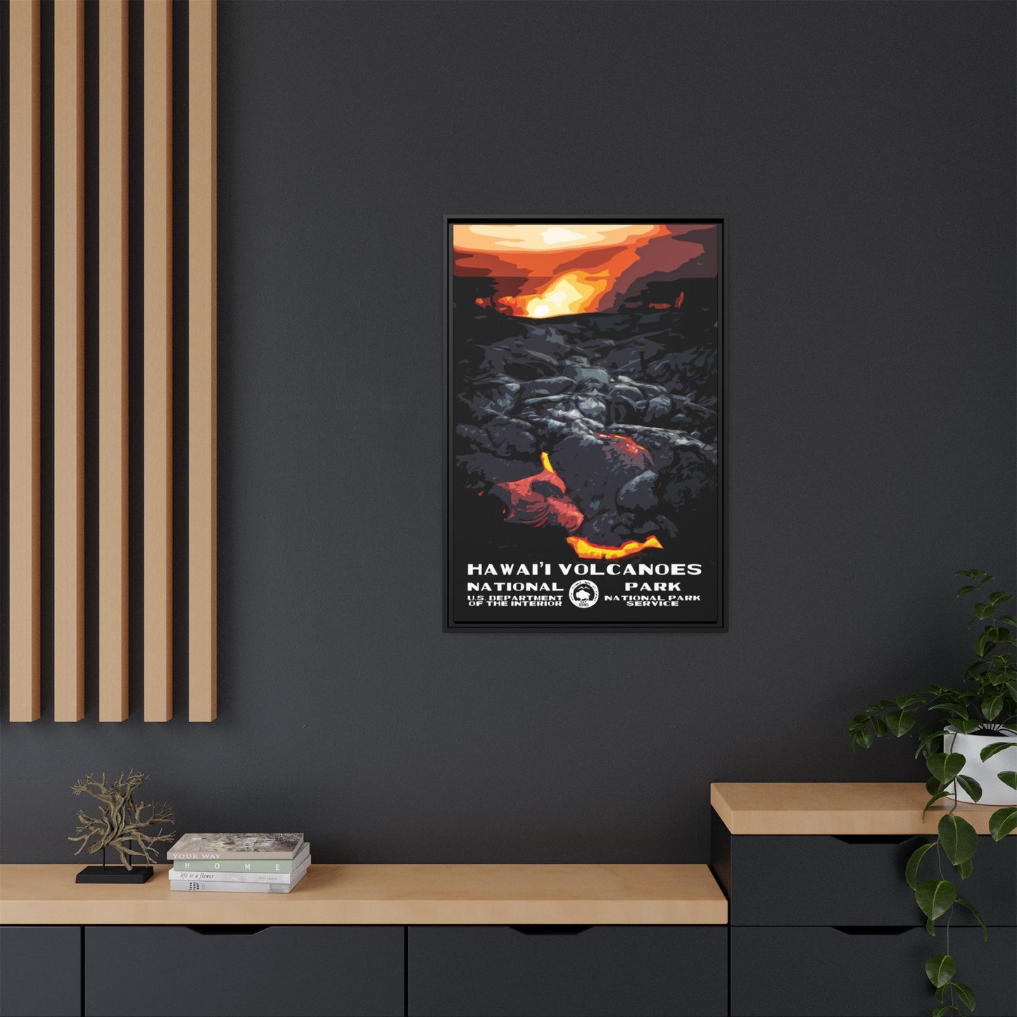 Hawaii Volcanoes National Park Framed Canvas - WPA Poster