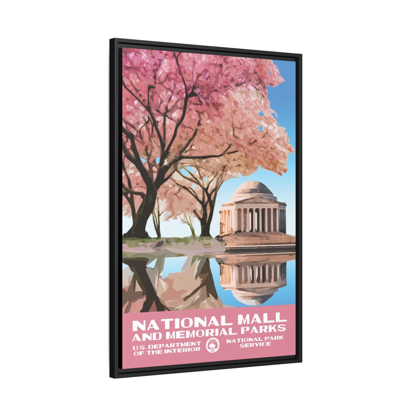 National Mall and Memorial Parks Framed Canvas - WPA Poster