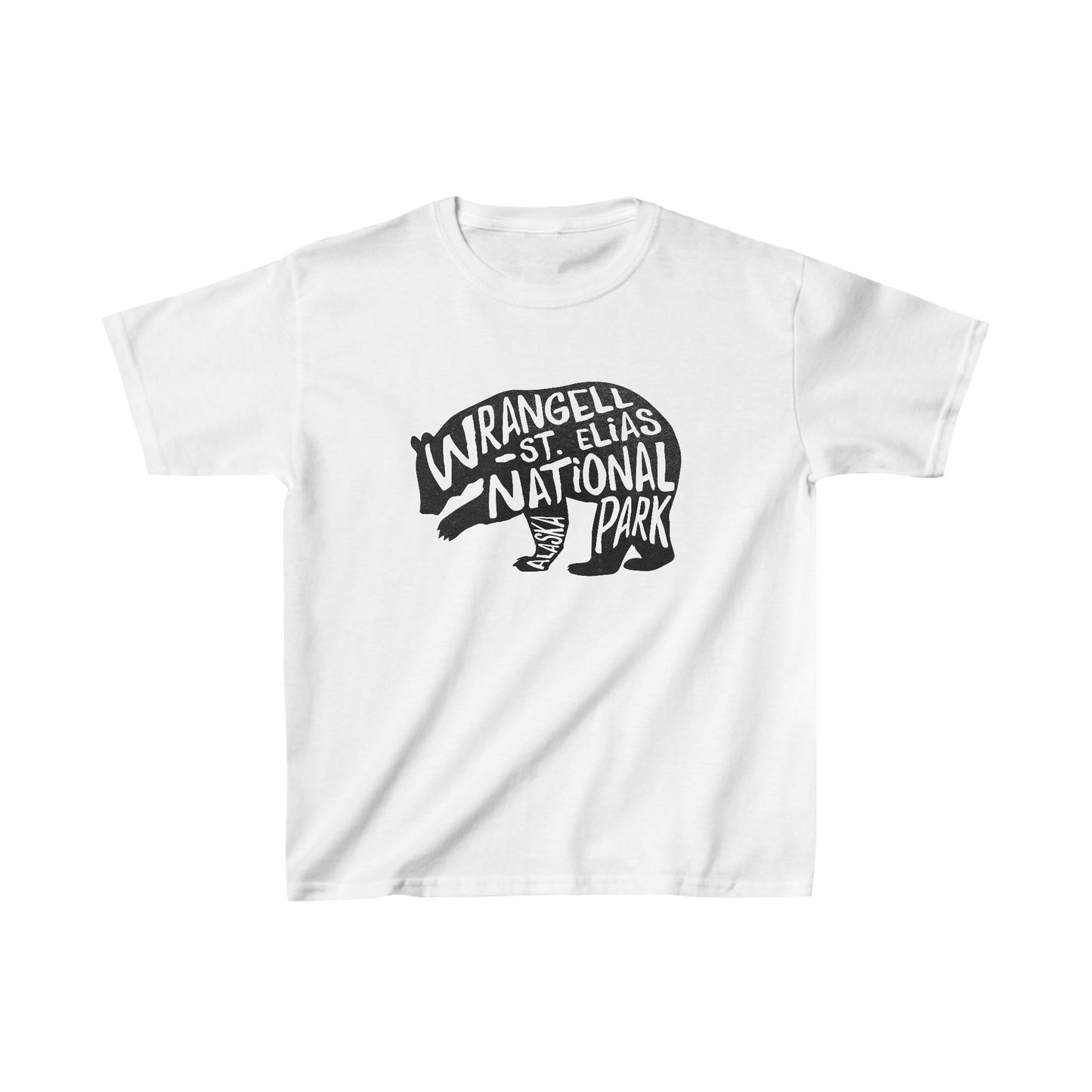 Wrangell St. Elias National Park Child T-Shirt - Grizzly Bear Chunky Text