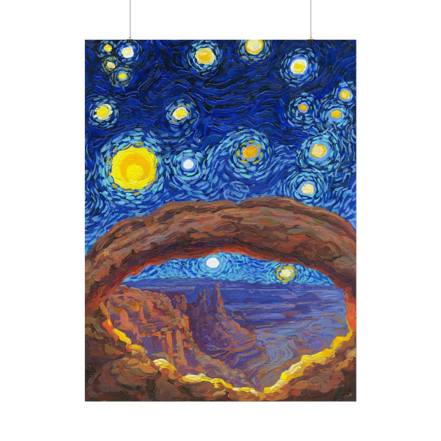 Canyonlands National Park Starry Night Poster - Premium Textured Paper