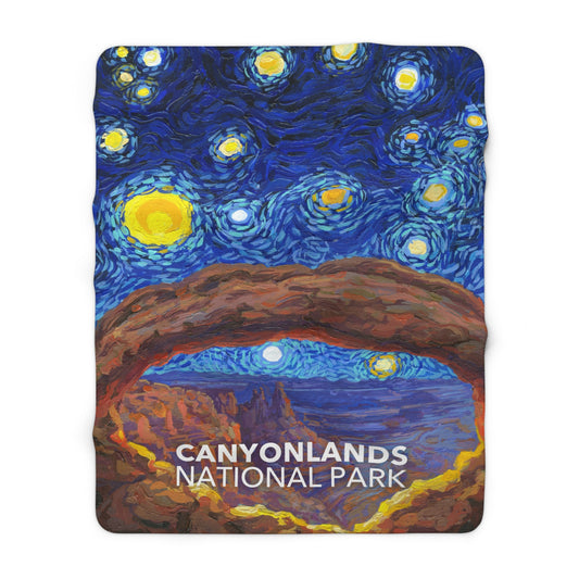 Canyonlands National Park Sherpa Blanket - The Starry Night