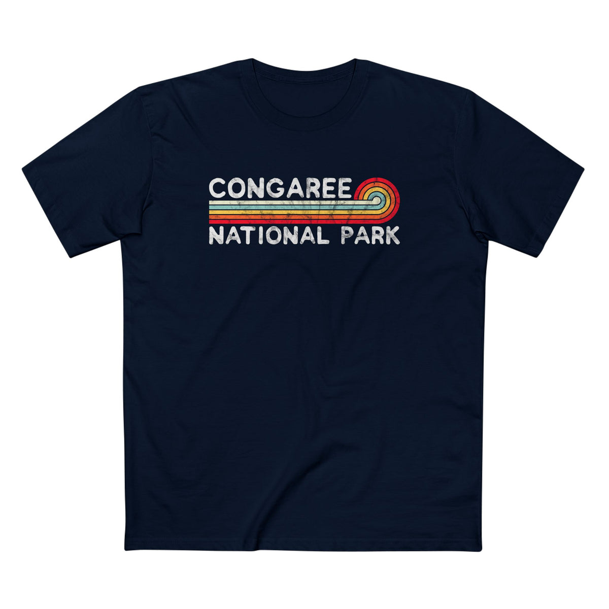 Congaree National Park T-Shirt - Vintage Stretched Sunrise in Navy