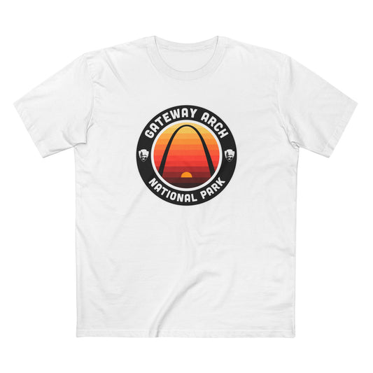 Gateway Arch National Park T-Shirt - Round Badge Design in White