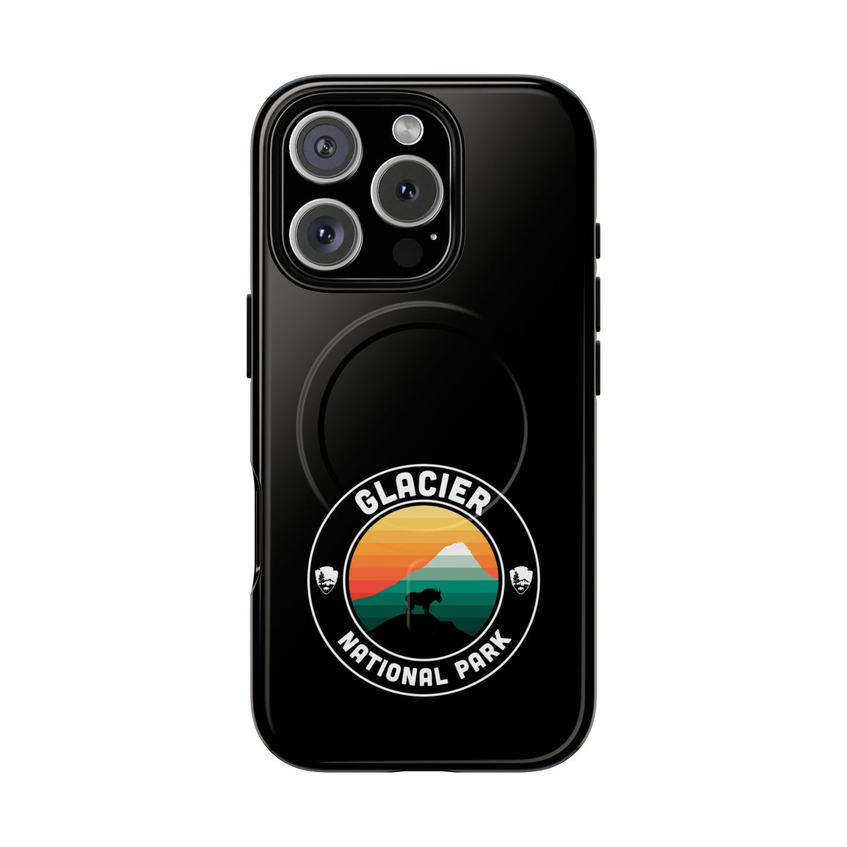 Glacier National Park iPhone Case with MagSafe - Round Emblem Design