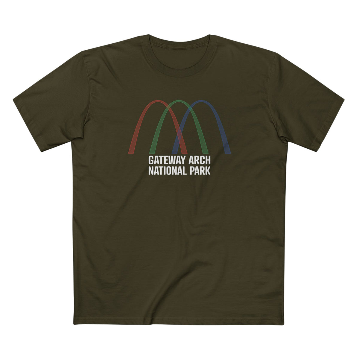 Gateway Arch National Park T-Shirt - Histogram Design in Army