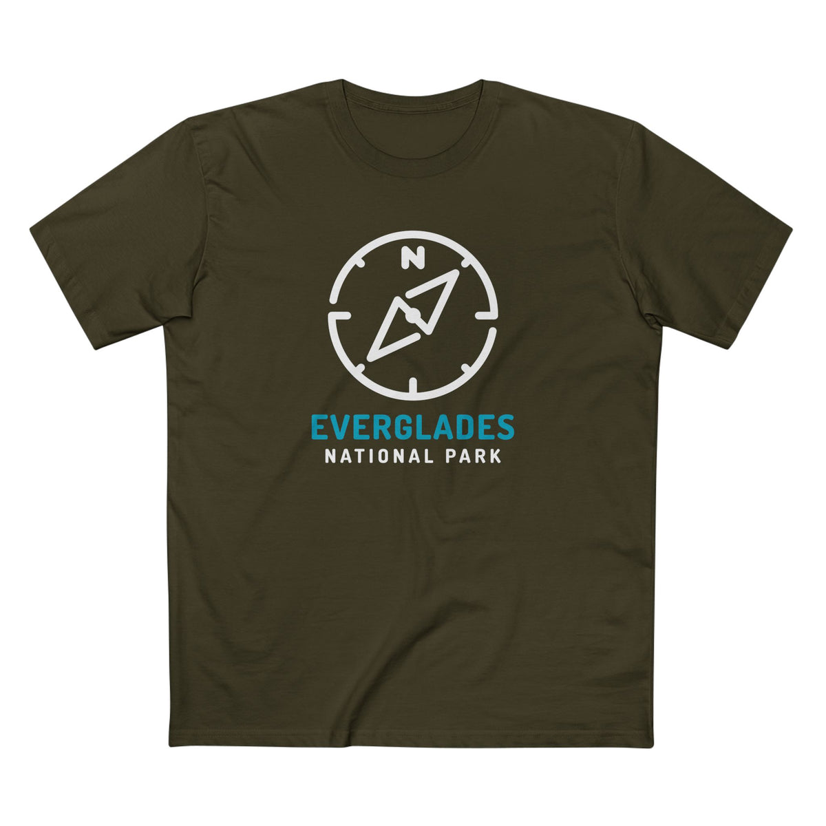 Everglades National Park T-Shirt Compass Design in Army