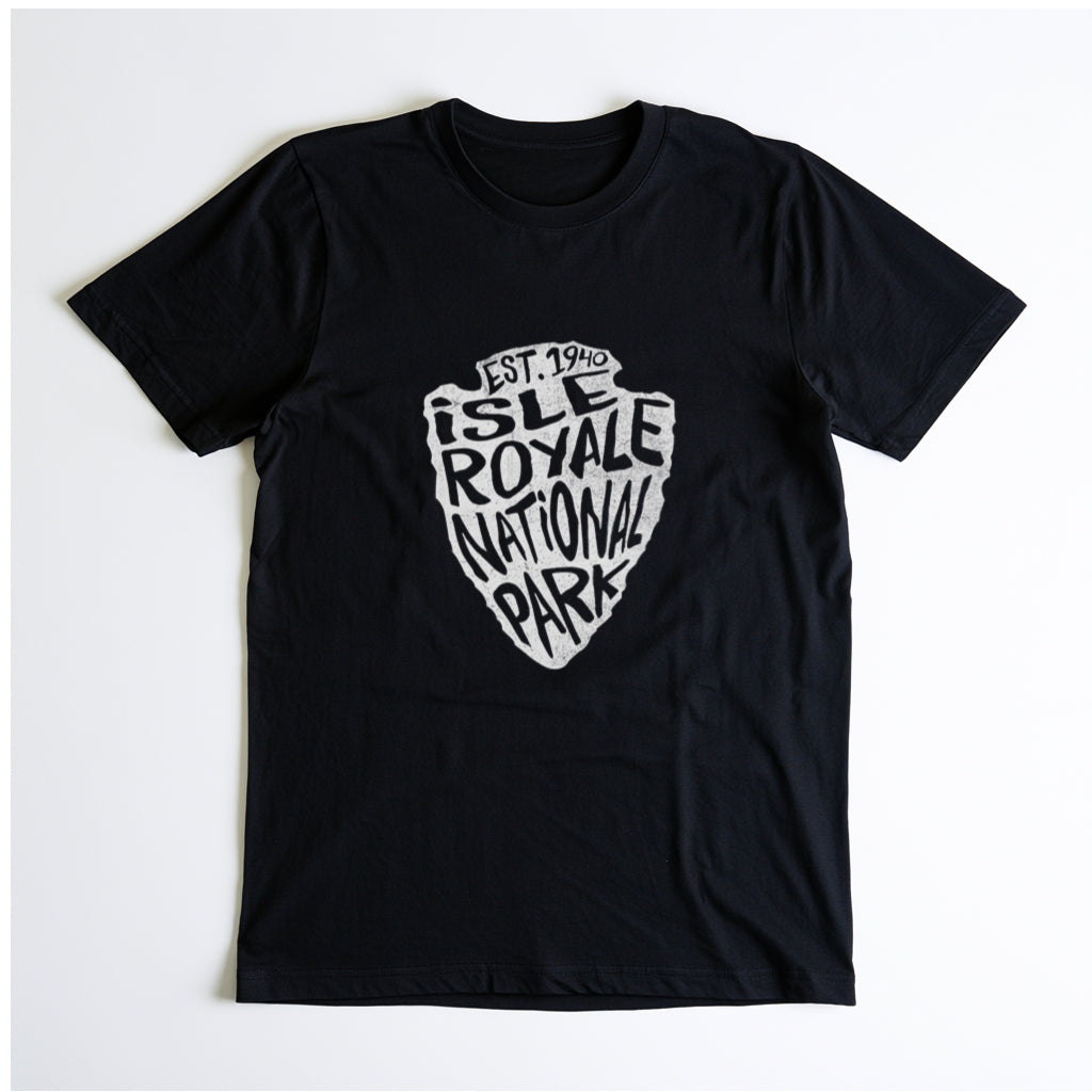 Isle Royale National Park T-Shirt - Arrowhead Design in Black