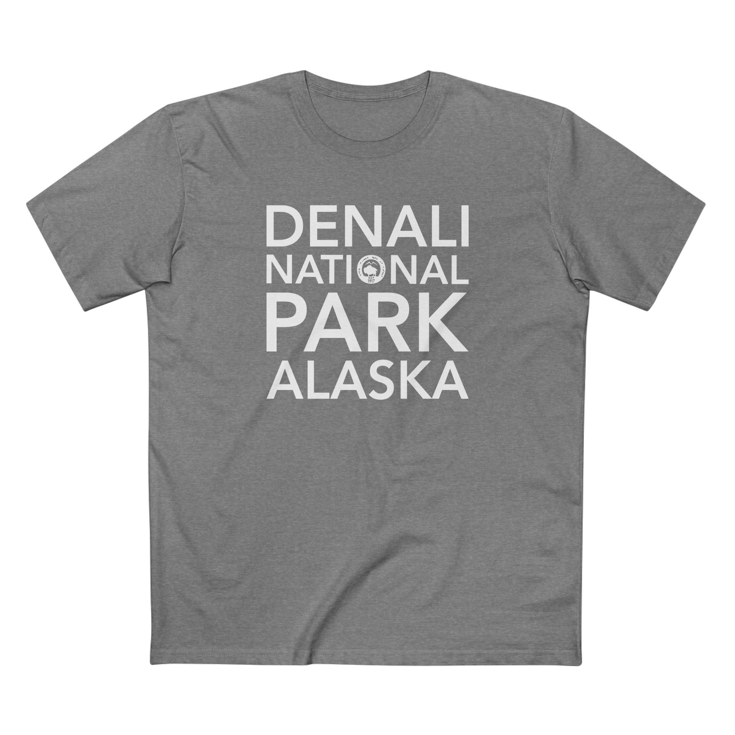 Denali National Park T-Shirt Block Text in Athletic Heather