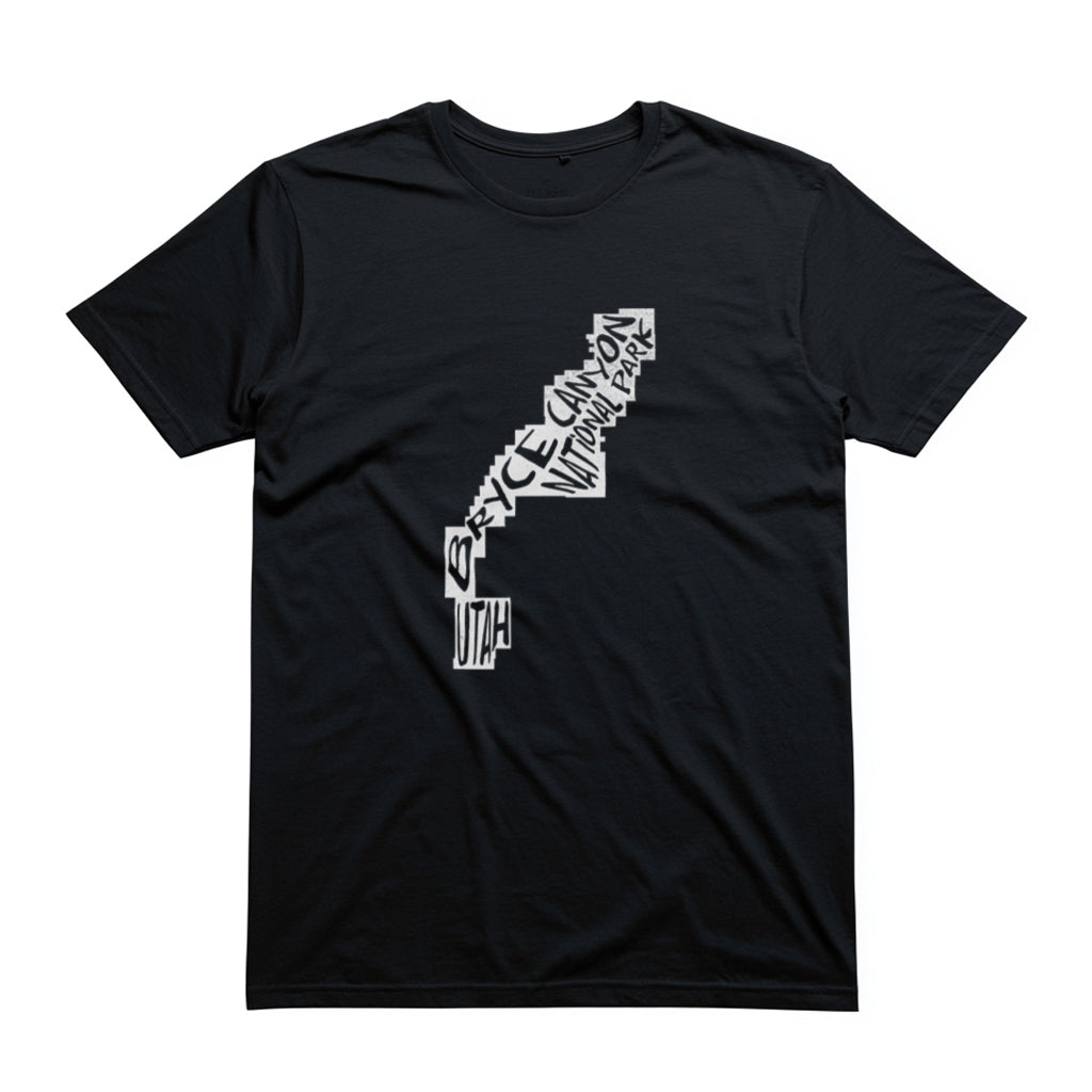 Bryce Canyon National Park T-Shirt - Map in Black
