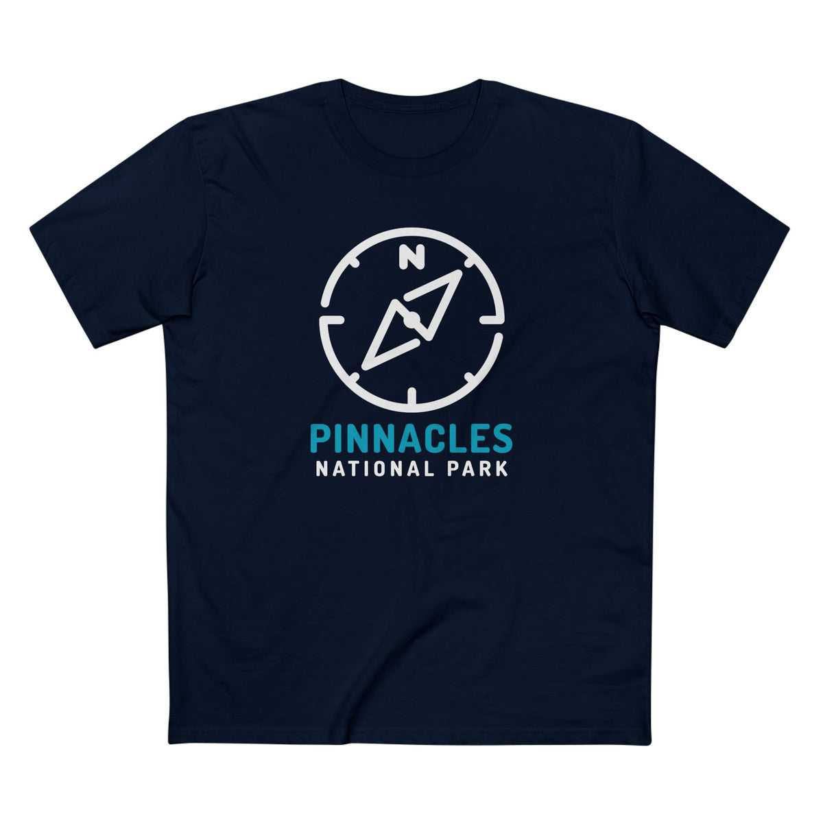 Pinnacles National Park T-Shirt Compass Design in Navy
