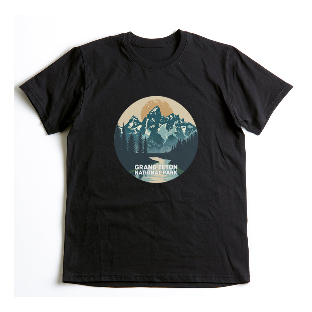 Grand Teton National Park T-Shirt - Mile High Canyon in Black