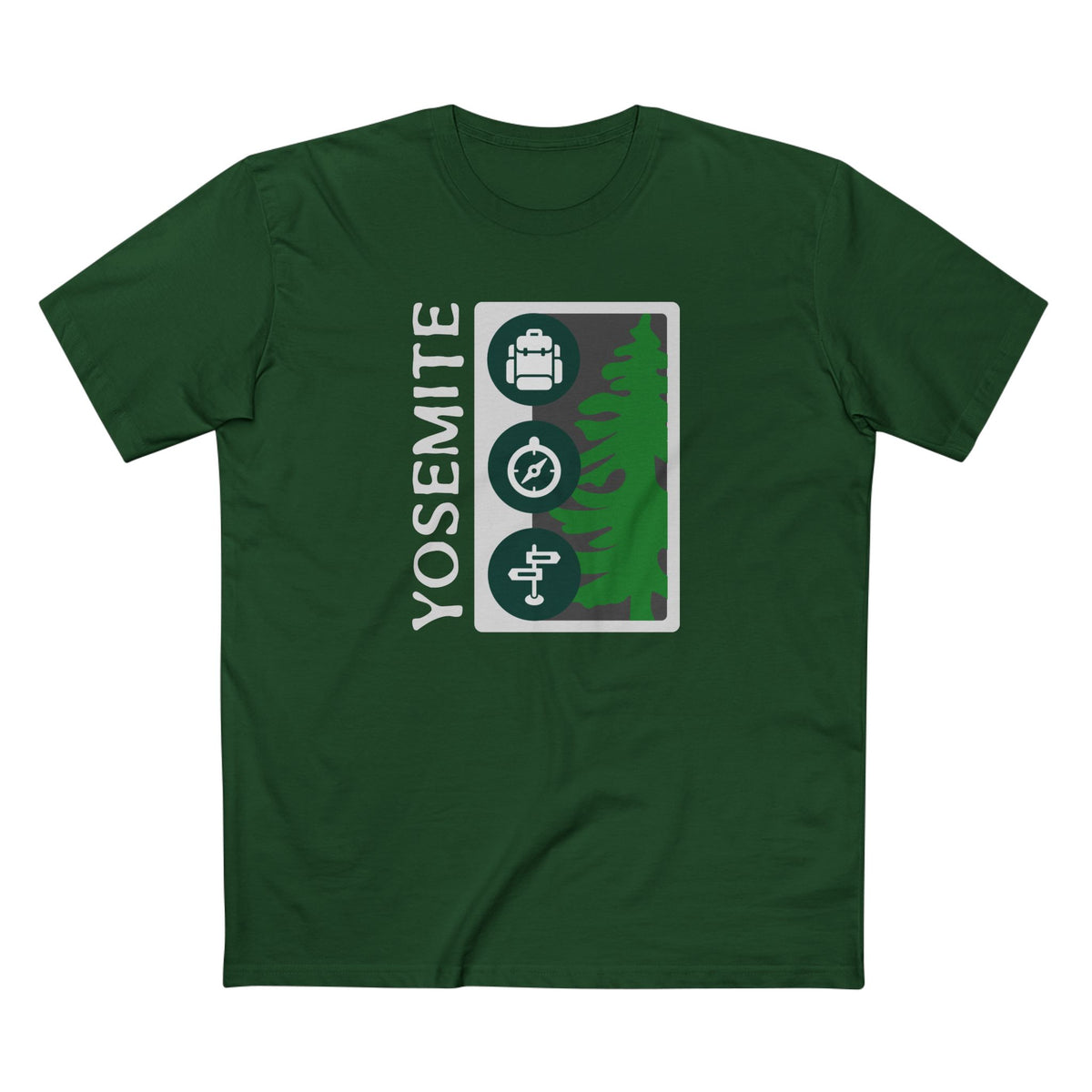 Yosemite National Park T-Shirt Tree Graphic in Forest Green