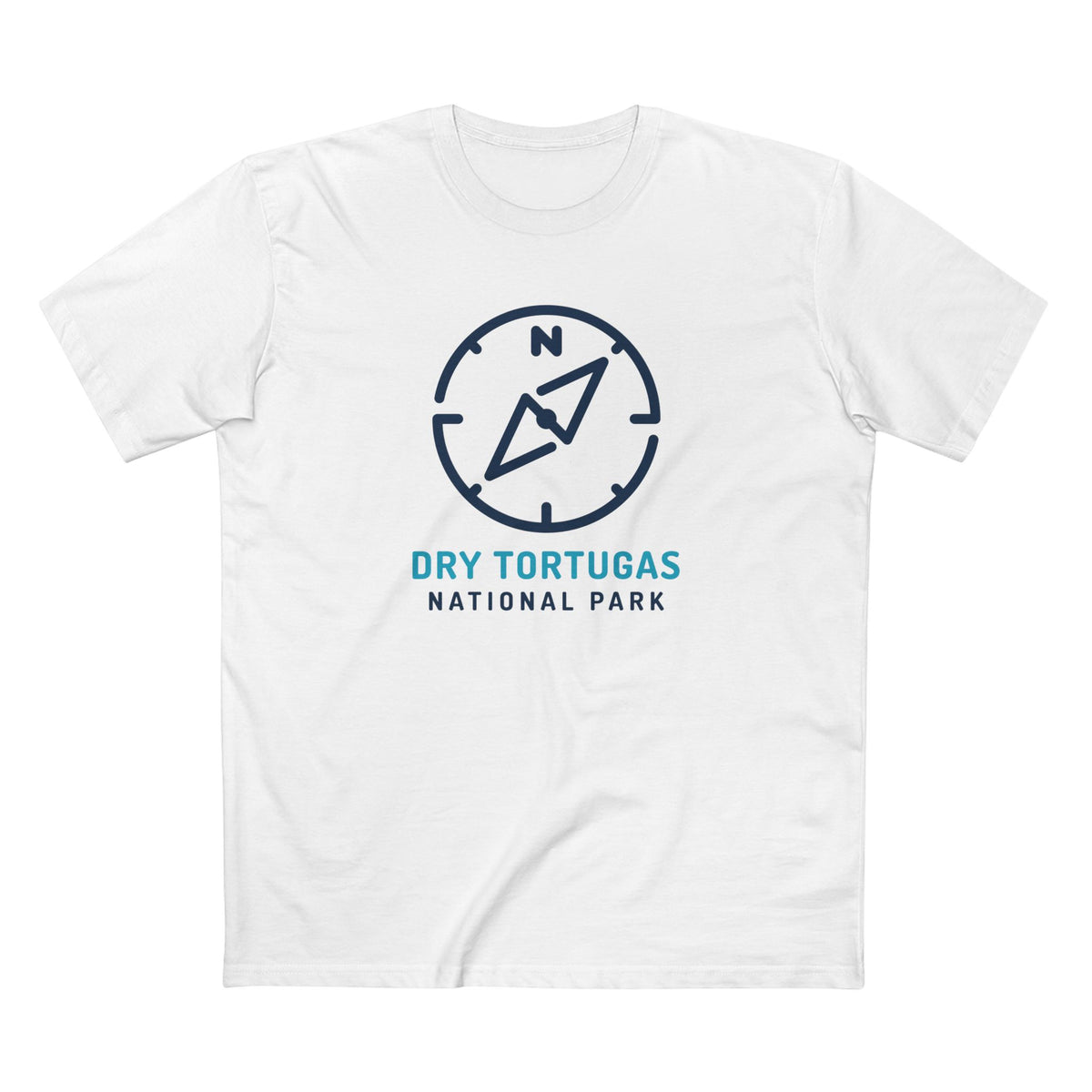 Dry Tortugas National Park T-Shirt Compass Design in White