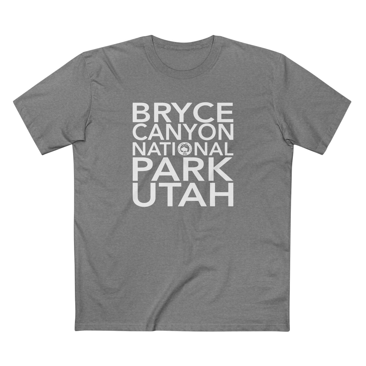 Bryce Canyon National Park T-Shirt Block Text in Athletic Heather