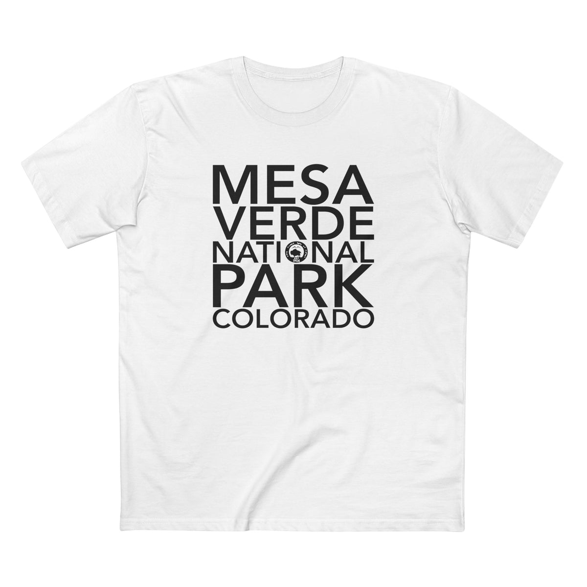Mesa Verde National Park T-Shirt Block Text in White