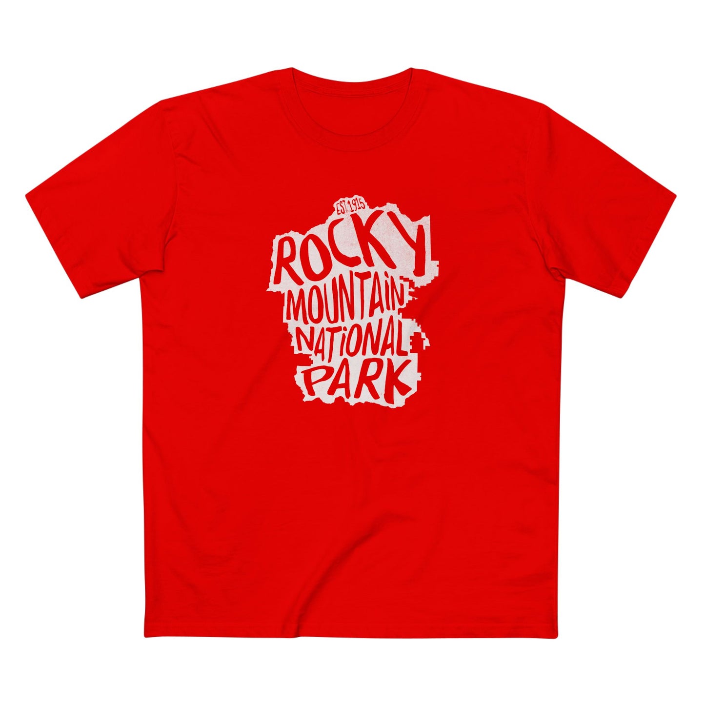 Rocky Mountain National Park T-Shirt - Map in Red