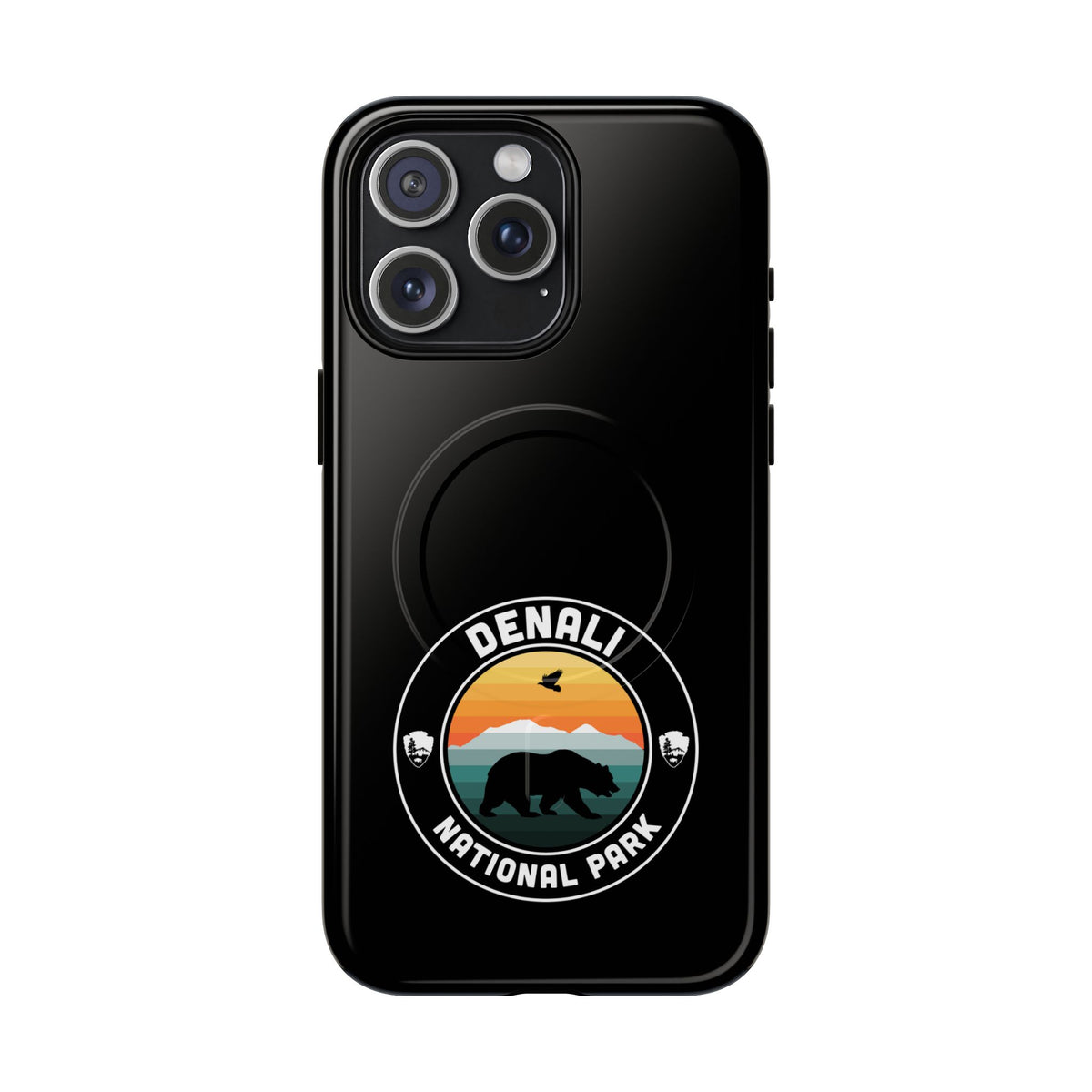 Denali National Park iPhone Case with MagSafe - Round Emblem Design
