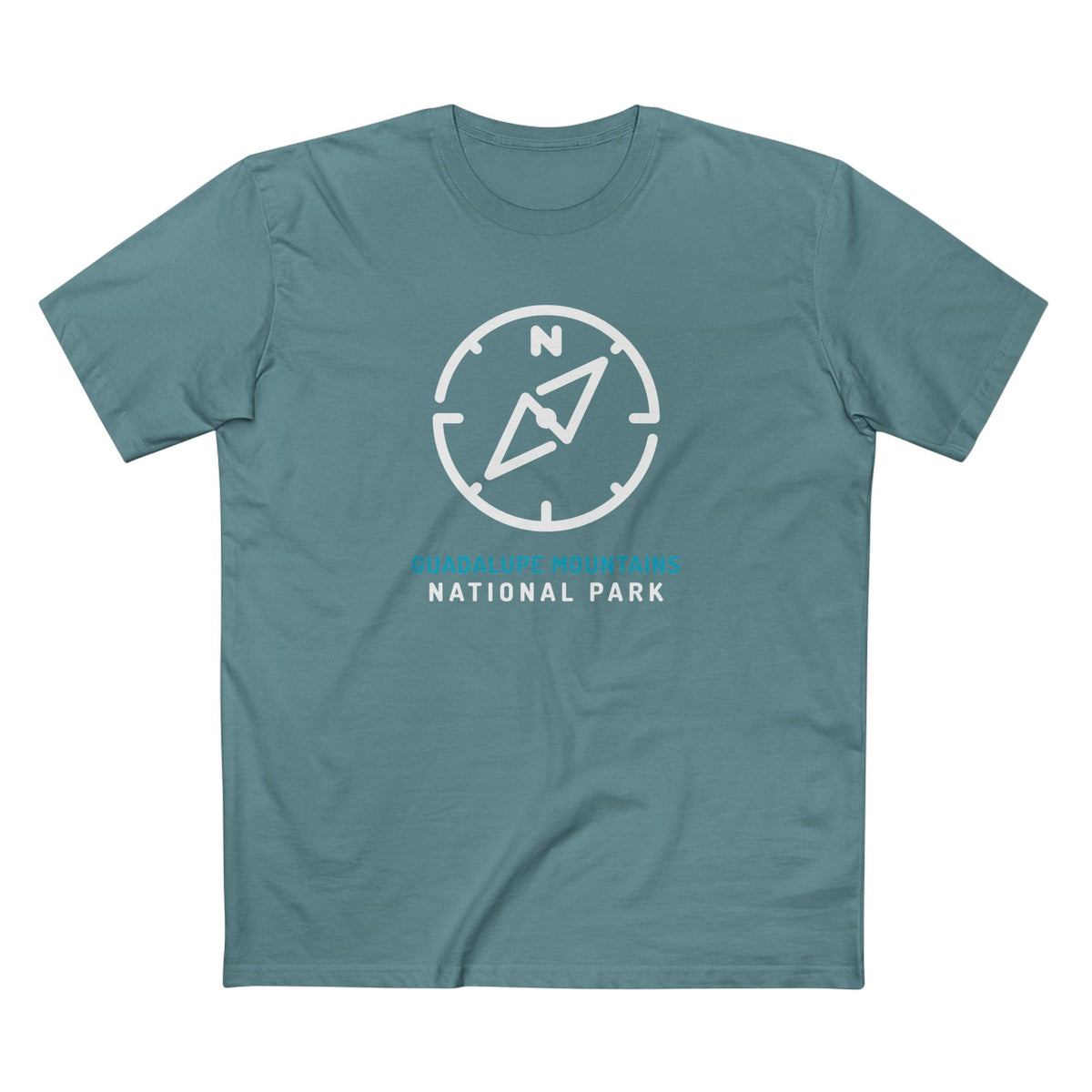 Guadalupe Mountains National Park T-Shirt Compass Design in Slate Blue