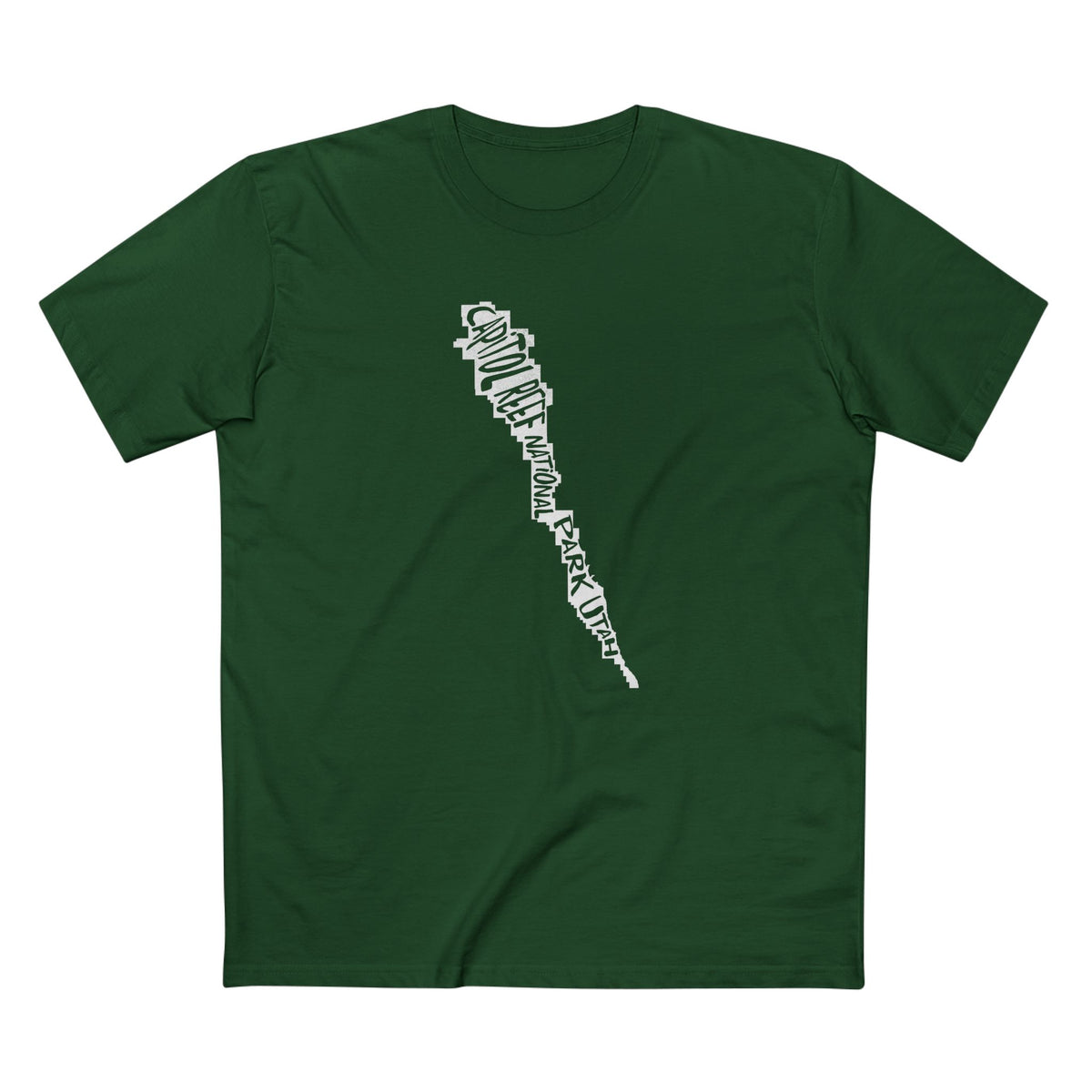 Capitol Reef National Park T-Shirt - Map in Forest Green