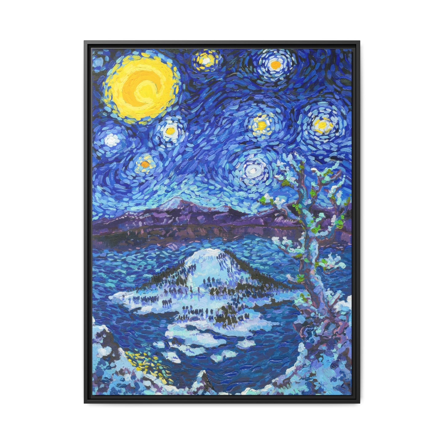 Crater Lake National Park Framed Canvas - The Starry Night