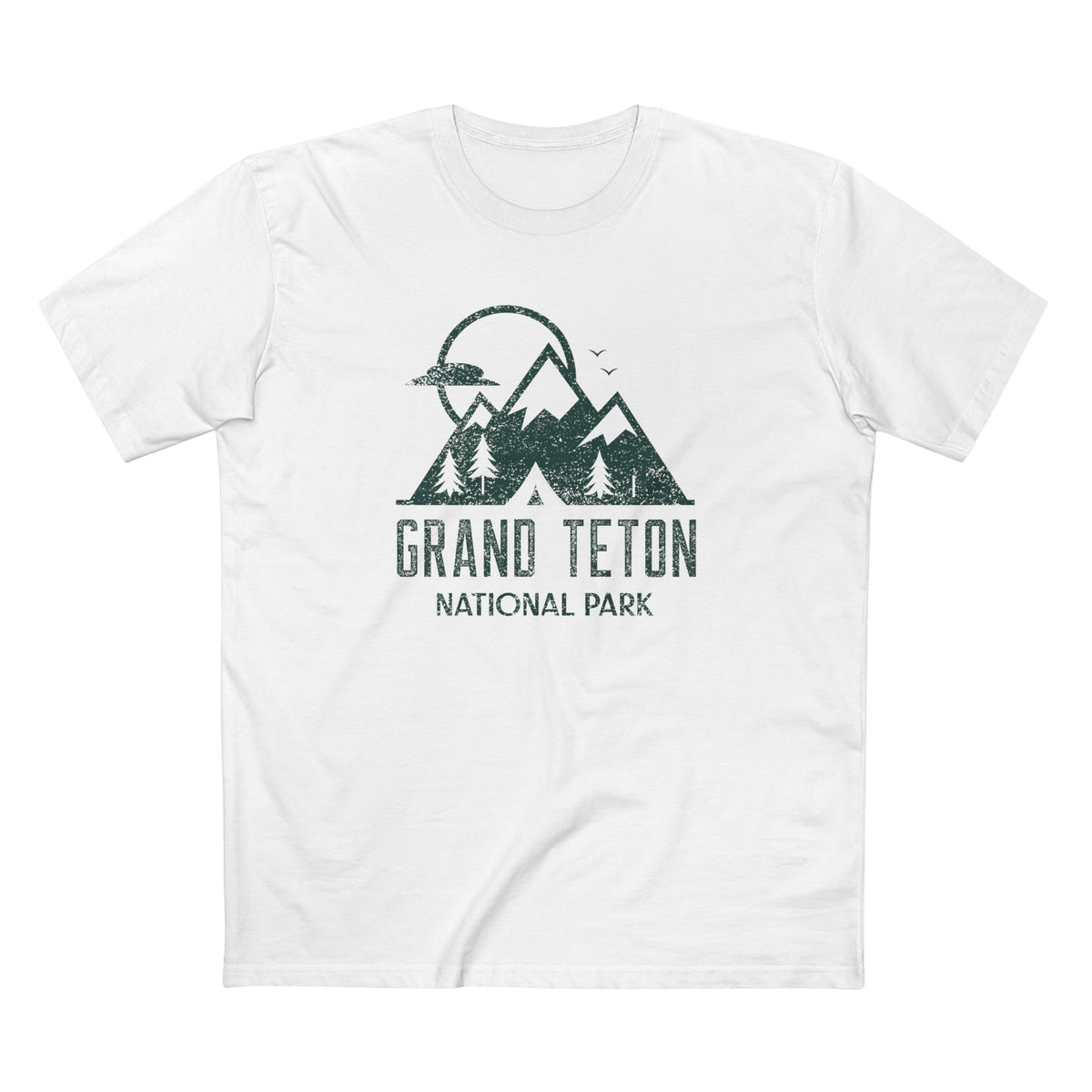 Grand Teton National Park T-Shirt Stamp in White