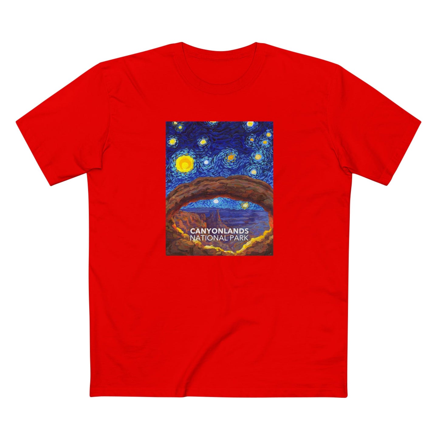 Canyonlands National Park T-Shirt - The Starry Night in Red
