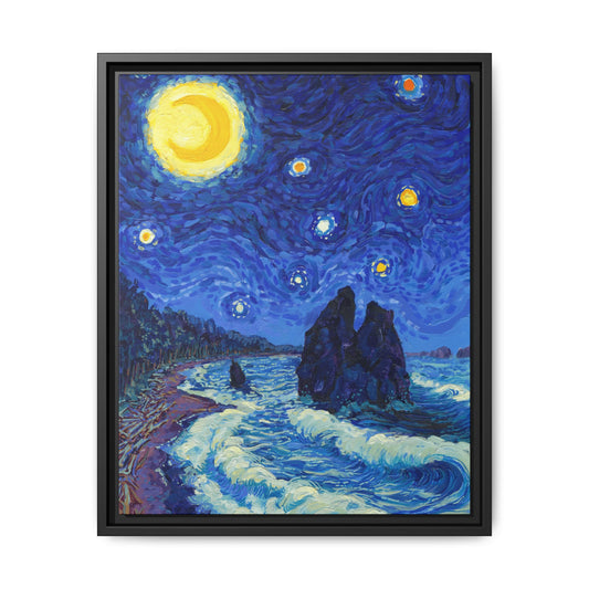 Olympic National Park Framed Canvas - The Starry Night