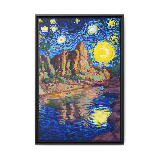 Pinnacles National Park Framed Canvas - The Starry Night