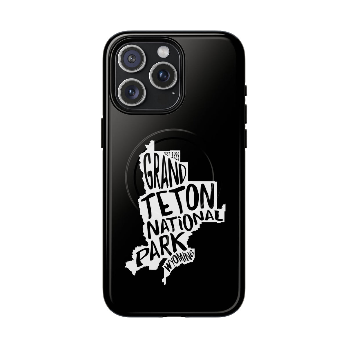 Grand Teton National Park iPhone Case with MagSafe - Map Design